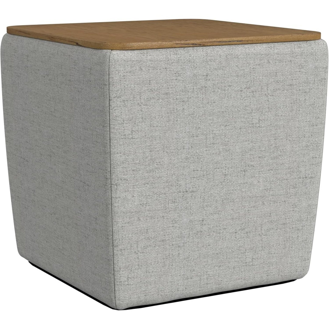 Latitude Run® Home Decor Storage Ottoman With Wood Top|Upholstered ... - Textured Woven Storage Ottomans For Apartments